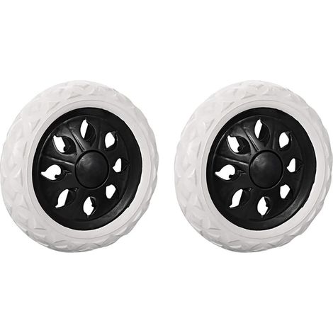 Juego de 2 ruedas de repuesto para carrito de la compra, 16 cm de diámetro, gomaespuma negra. (1/5)