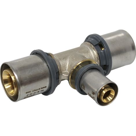 Raccord multicouche à sertir TH - Té inégal Ø26x3,0 - Ø16x2,0 - Ø26x3,0 - Arcanaute (1/5)