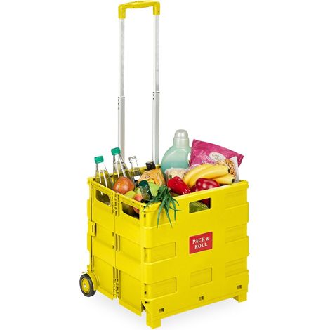 Carrito de compra plegable con asa telescópica, capacidad de 35 kg (1/5)