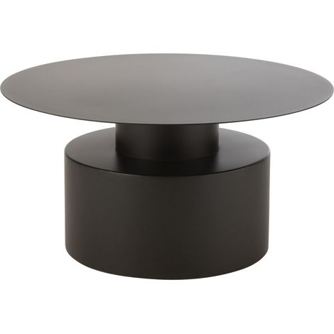 Table basse ronde design en métal noir D80 - MONZA (1/5)