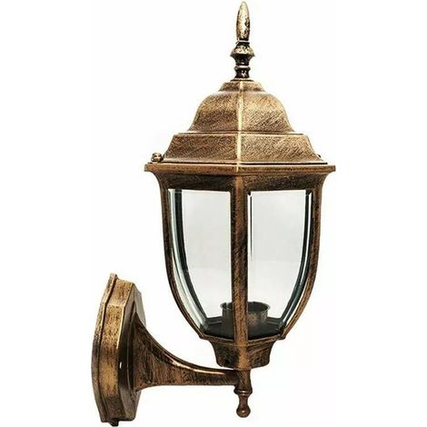 Lanterna da Giardino Antica Applique E27 per Esterno a Parete Bronze