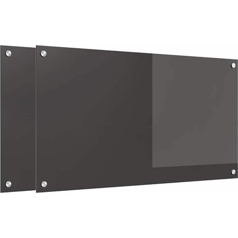 Protection de cuisine 2 pcs Gris foncé 90 x 50 cm verre trempé CFW39651 (1/5)