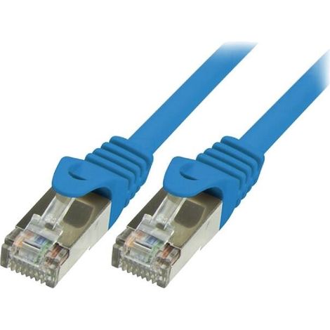 Cordon de raccordement F-UTP Cat.5e bleu - 1m