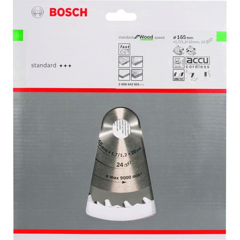Hoja sierra circular Speedline Wood 165 x 20/16 x 17 mm 24 BOSCH 2608642601