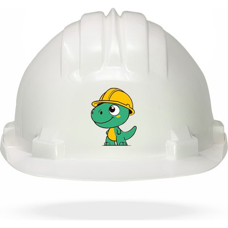 TAMS® Kinderhelm - Drehverschluss Weiß Dinosaurier