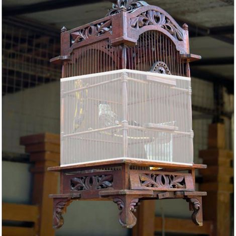 Housse de Protection - Filet Anti-Éclaboussures pour Cage à Oiseaux - Réglable - 95 à 190 cm de Circonférence - Hauteur 33 cm - Blanc (1/4)
