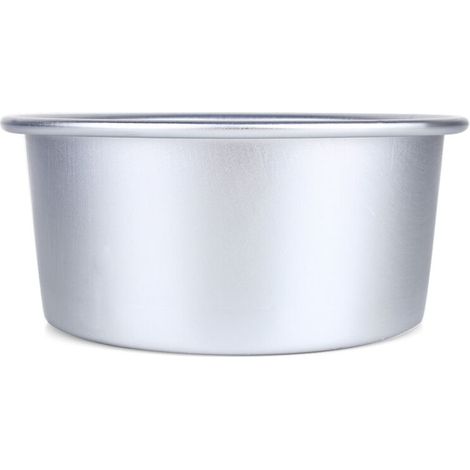 Molde redondo para hornear pasteles Aramox de aleación de aluminio de 15 cm (6 pulgadas), antiadherente, para repostería casera, disponible en varios tamaños (17 cm) en color plata. (1/5)