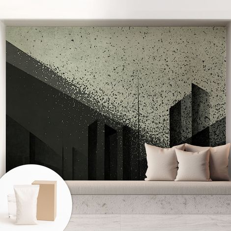 Carta Da Parati Non Tessuto - Decorazione Da Muro - Traspirante - Con Motivo - Per Camera Da Letto Cucina Geometria della città 208x146 cm (1/5)