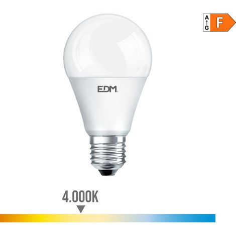 Bombilla LED EDM Estándar E27 7W 600lm 4000K Luz Día Ø6x10,8cm (1/3)