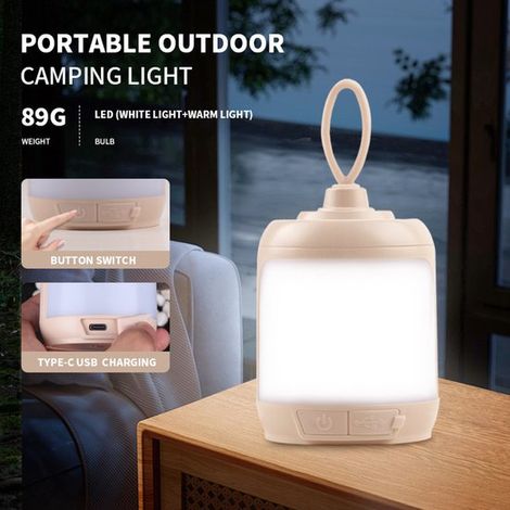 Mini-Campinglampe für draußen, Stimmungsleuchte, USB-aufladbar, ultrahelle LED-Leuchte für Zelte, tragbare Tischlampe, Outdoor-Lampe, Zeltlampe