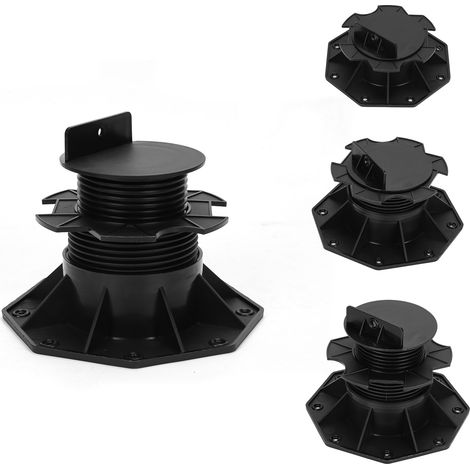 Wolketon Soporte universal ajustable en altura para tablones de terraza. WPC. BPC. baldosas. bases de terraza 60-140 mm 30 piezas
