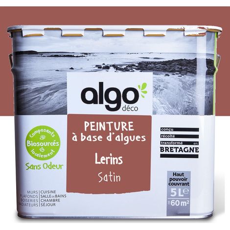 Peinture écologique Algo - Satin - Rouge Lérins - 5L (1/5)