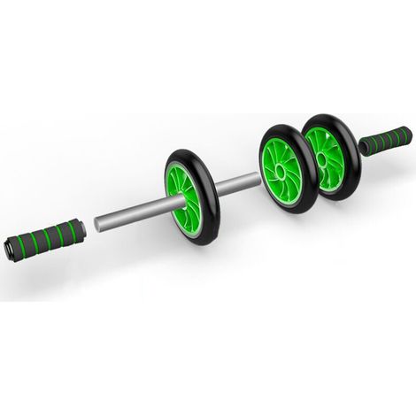 Appareil de musculation abdominale silencieux avec roulettes pour le renforcement des abdominaux, 40 cm (16 pouces), vert, deux roues (1/5)