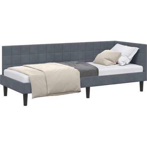 Maison Exclusive - Cadre de lit d'angle Gris foncé 80 cm x 200 cm Velours