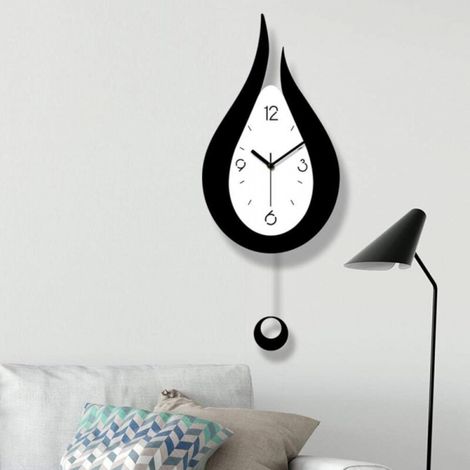 Xintang horloge murale silencieuse goutte d'eau pendule horloge design moderne style nordique salon horloge murale mode créative chambre horloge murale (1/5)