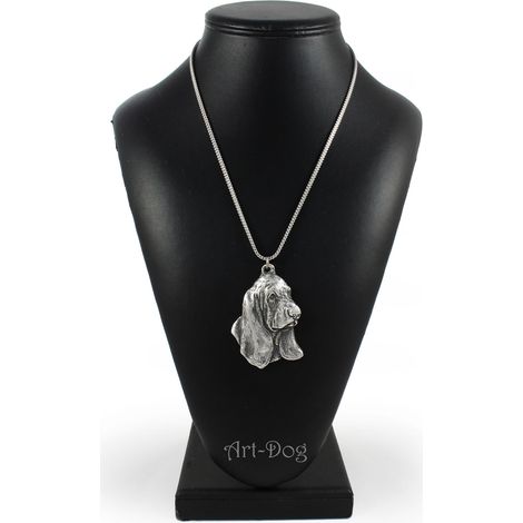 Basset Hound II - collana con ciondolo a forma di cane su catena d'argento, gioiello unico di Art-Dog (1/5)