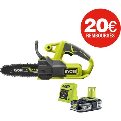 Tronçonneuse RYOBI 18V One+ - Batterie 2.5Ah - Chargeur - RY18CS20A-125 (1/5)