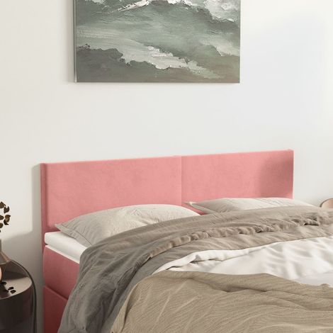 vidaXL Testiera Rosa 144x5x78/88 cm in Velluto