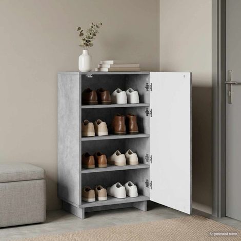 vidaXL Zapatero 48 x 38 x 87,5 cm Madera de ingeniería Gris Hormigón (1/5)