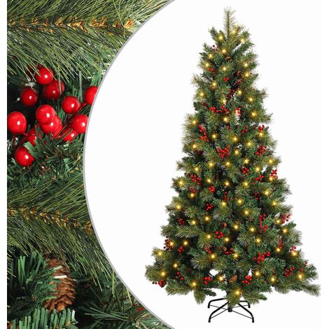 Artificial Hinged Christmas Tree 150 cm 150 LEDs Warm White vidaXL (1/5)