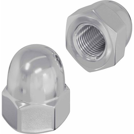Hex Acorn Nuts 2 pcs Silver M8 Metal vidaXL