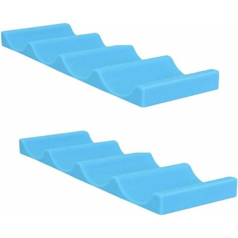 Portebouteilles empilable, facile à empiler et organiseur de portebouteilles, support de rangement en silicone pour réfrigérateur pour gardemanger, cuisine bleu 2 29,7 x 10 x 2,3 cm (1/5)