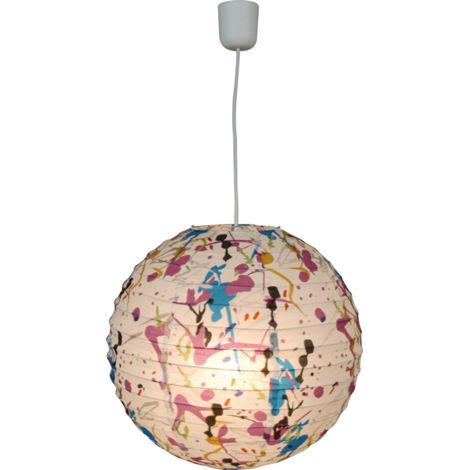 Naeve PAPIERLEUCHTE Plafonnier suspendu sphérique multicolore 1xE27