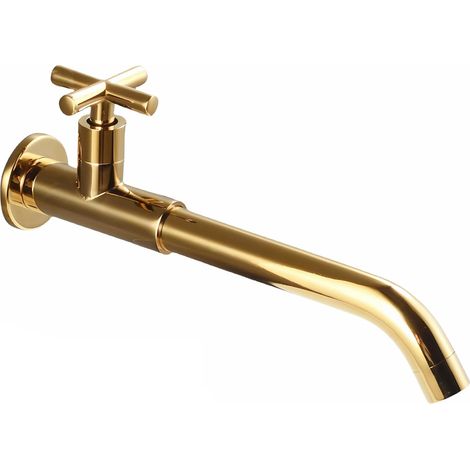 Robinet Évier de Mural Eau Froide Doré, 26 cm (1/5)