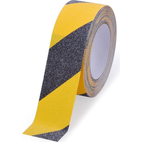 Ahlsen Bande Antidérapante Adhésive pour Escaliers, 5cm10m, Ruban Adhésif de Sécurité, Ruban Adhésif Antidérapant Jaune Noir, Rubans d'Avertissement, Marquage de Sécurité, Jaune Noir (1/4)