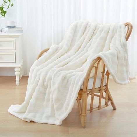 Couverture Polaire Lit 1 Personne, Oeko-TEX, Tissu à Bulles Doux, Couverture Cocooning et Chaude, Idéale pour l’Automne (1/5)