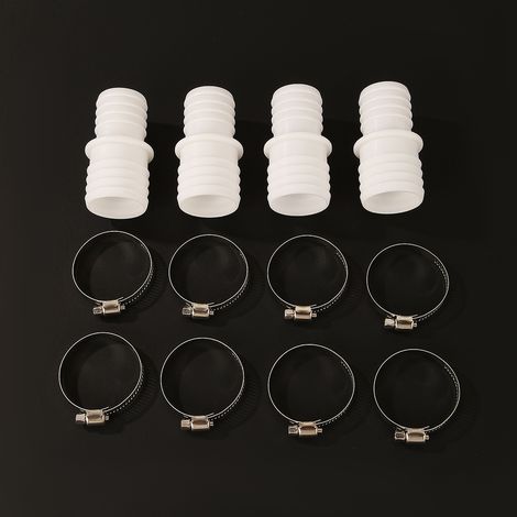 4Pcs Raccord pour Tuyau Piscine, Raccord de Tuyau avec Colliers de Serrage, 32 mm vAdaptateur Raccord Piscine, Adaptateur de Tuyau de Piscine, Adaptateurs de Tuyau-DELKEVIC (1/3)