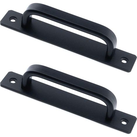 Schiebetürgriff, Schrankgriff, 128 mm Lochabstand, schwarz, zweiteilig (1/4)