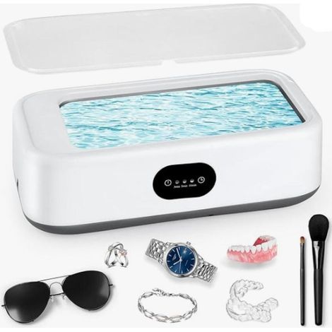 Nettoyeur Ultrasons 640ML, 49KHz Ultrasonic Low Noise Cleaner, avec 3 Minuteries Numériques, pour Bijoux, Dentier, Montres, Lunettes, Tête de (1/5)