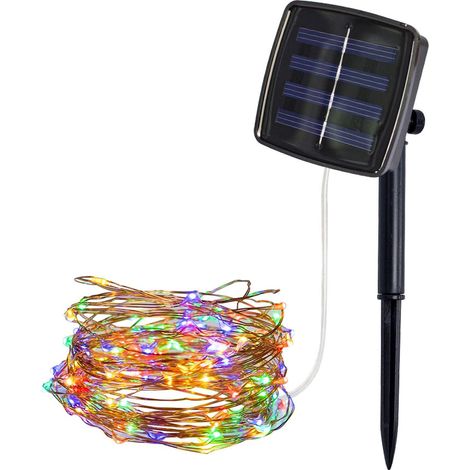 Guirlande Solaire Exterieur, 32m 300 LED Guirlande Lumineuse Solaire Exterieure Étanche Décoration Lumière pour Jardin Cour Maison Noël(Multicolore) (1/5)