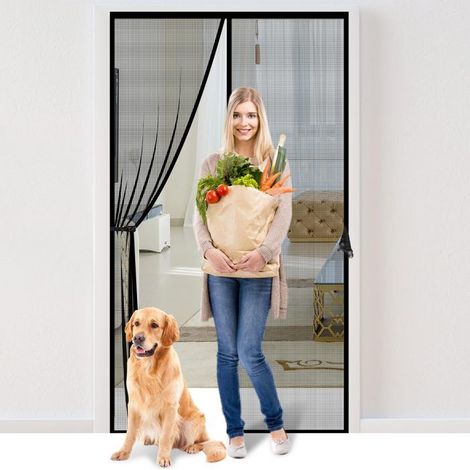 Rideau de porte avec fermeture magnétique pour empêcher les insectes d'entrer, porte coulissante80x2101 (1/3)