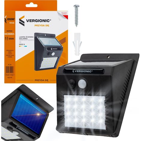 Vergionic 3W IP65 LED-Solarwandleuchte mit Bewegungssensor (1/5)