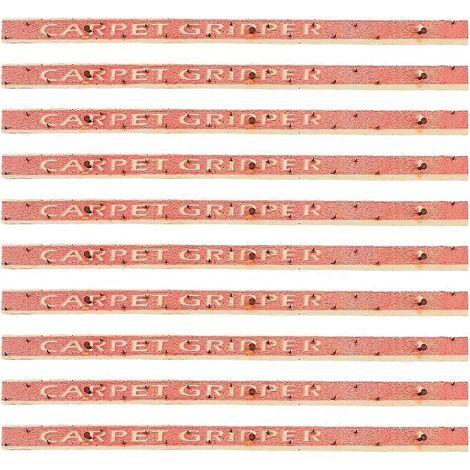 Lot de 10 bandes de fixation pour moquette avec clous, bandes de clouage pour contreplaqué pour la pose de moquette tuftée, bandes de fixation avec clous pour sous-plancher, escaliers et tapis (1/5)