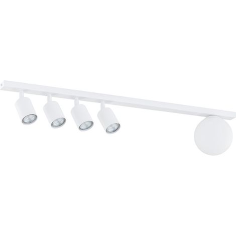 Lampada a Soffitto Baster, Acciaio verniciato a polvere, Vetro, Nero, Bianco, 90x17x14 cm