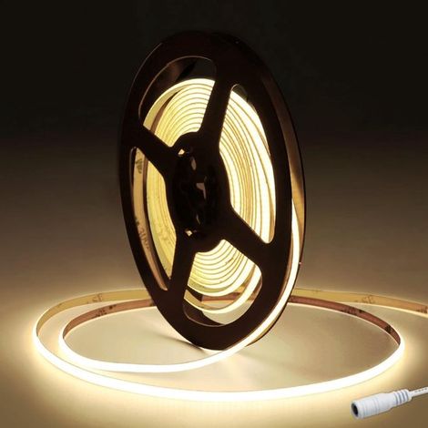 Striscia LED 12V 4000K, flessibile, larga 5 mm, 320 LED/m, ritagliabile, ideale per progetti di illuminazione fai-da-te in camera da letto o in cucina (alimentatore non incluso). (1/5)