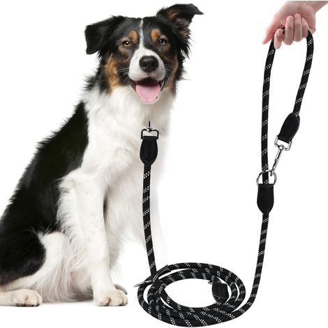 Laisse pour chien réglable multifonctionnelle 3 mètres, laisse d'entraînement robuste en nylon haute résistance avec poignée confortable et éléments réfléchissants pour la sécurité nocturne, laisse lo (1/4)