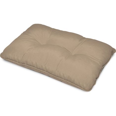 Coussin extérieur 70x40x12cm – Housse 100% polyester résistant à l'eau – Rembourrage mousse polyuréthane – Beige (1/4)