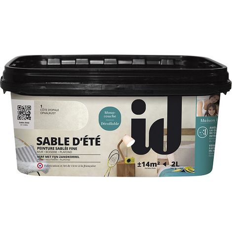 Peinture laque dépolluante SABLE D'ÉTÉ 2L – Élimine 64% formaldéhyde – Application facile au spalter – Pour murs et plafonds – Id Paris (1/6)