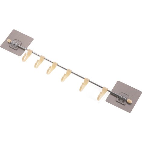 4 Sets selbstklebender Wandhaken für Küche und Bad, weiß, nagelfrei, beige Handtuchhalter.