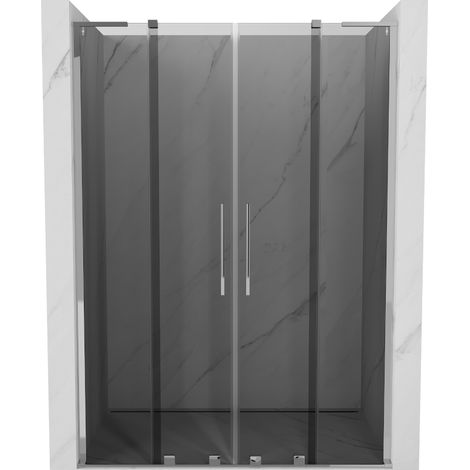 Mexen Velar L Duo porte de douche coulissantes 140 cm, graphite, chrome - 871-140-003-42-01 (1/5)