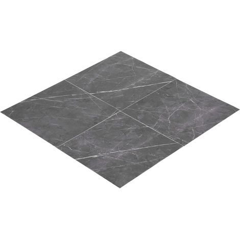 Lot de 4 stickers sol imperméables PVC épais autocollants carrelage cuisine salle de bain 30x30cm DLSF02 brun foncé (1/5)