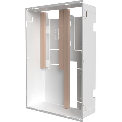 Atole – Bac d'encastrement mural en acier blanc – 2 travées 13 modules – Dimensions H. 765 mm L. 530 mm P. 199 mm – Support de prises intégré