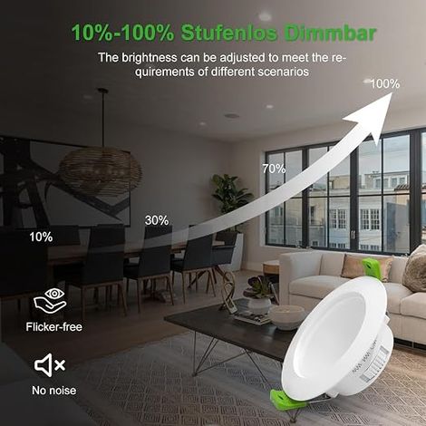 Classe B 3.5W Spot LED Encastrable Dimmable,552LM Spots de Plafond Encastré Trou Φ65-80mm Blanc Chaud Neutre Froid, IP44 pour Salle Bain Cuisine (1/3)