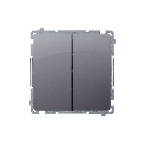 Simon Basic Doppeltreppenschalter 10AX, 250V matt silber BMW6/2.01/43