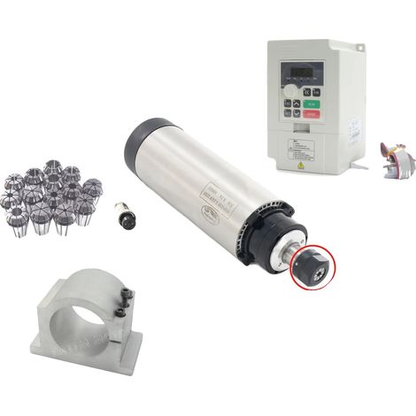 Motor de husillo para fresadora CNC, 2,2 kW, diseño refrigerado por aire, kit completo. (1/2)