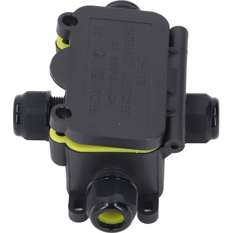 Boîte de dérivation étanche IP68 4 entrées 450V en plastique pour câbles électriques, usage extérieur éclairage LED paysager (1/5)